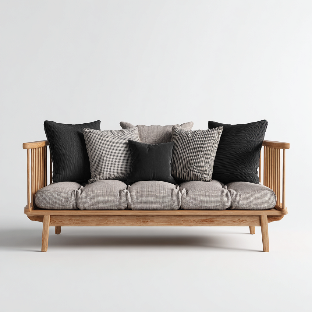 Canapé-lit bois 195x85x82 cm - bois clair-gris - adapté à la chambre - design moderne-Luxeero