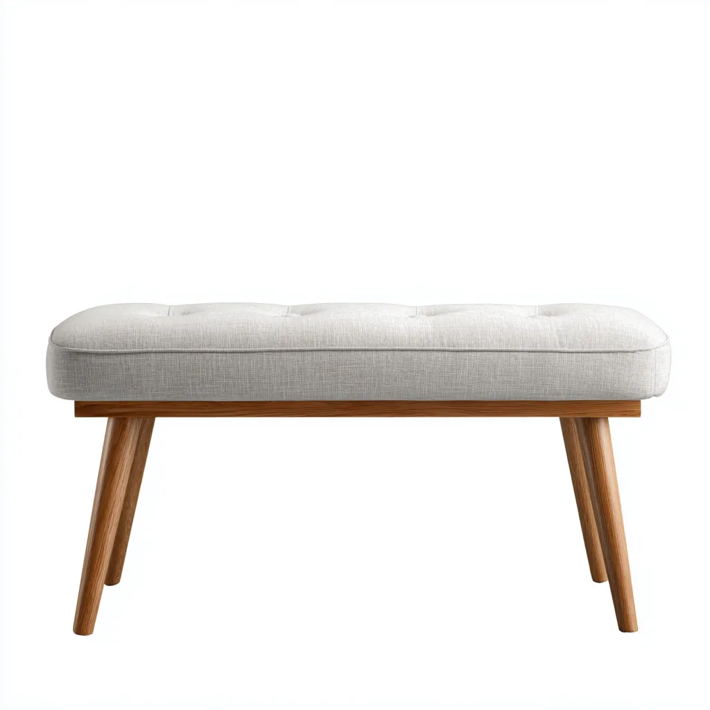 Banc de lit tissu 100x40x45 cm - gris clair-chêne clair - adapté à la chambre - design moderne-Luxeero