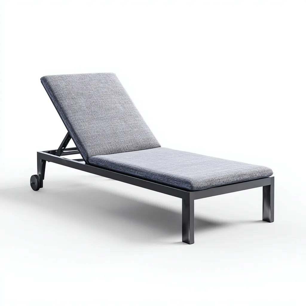 Chaise longue aluminium 190x65x40 cm gris - usage extérieur - design moderne-Luxeero