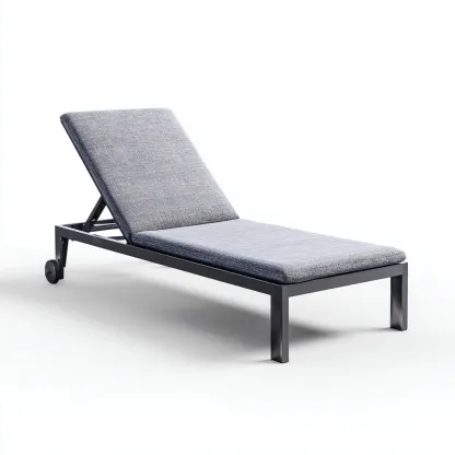 Chaise longue aluminium 190x65x40 cm gris - usage extérieur - design moderne-Luxeero