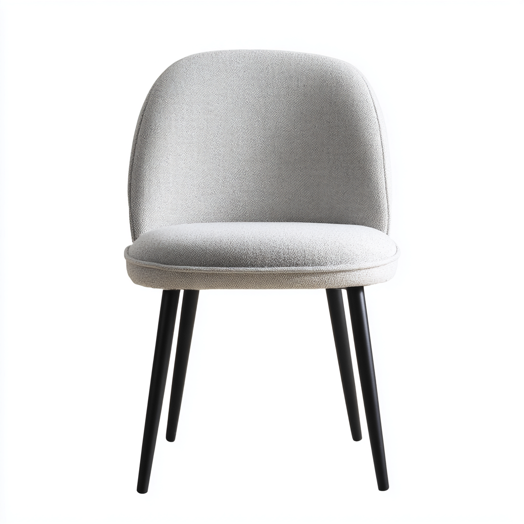 Chaise de salle à manger tissu et métal 48x52x82 cm gris-noir - design moderne-Luxeero