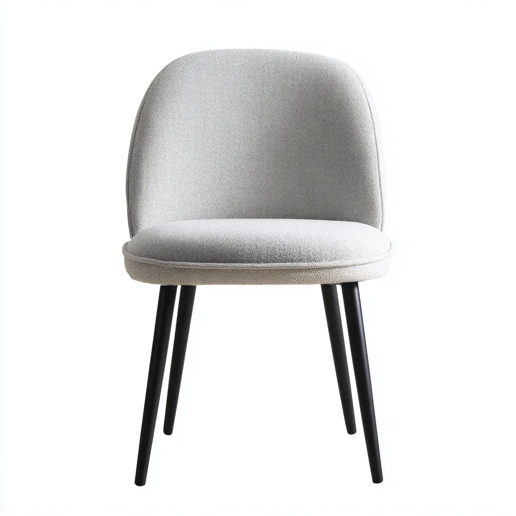 Chaise de salle à manger tissu et métal 48x52x82 cm gris-noir - design moderne-Luxeero