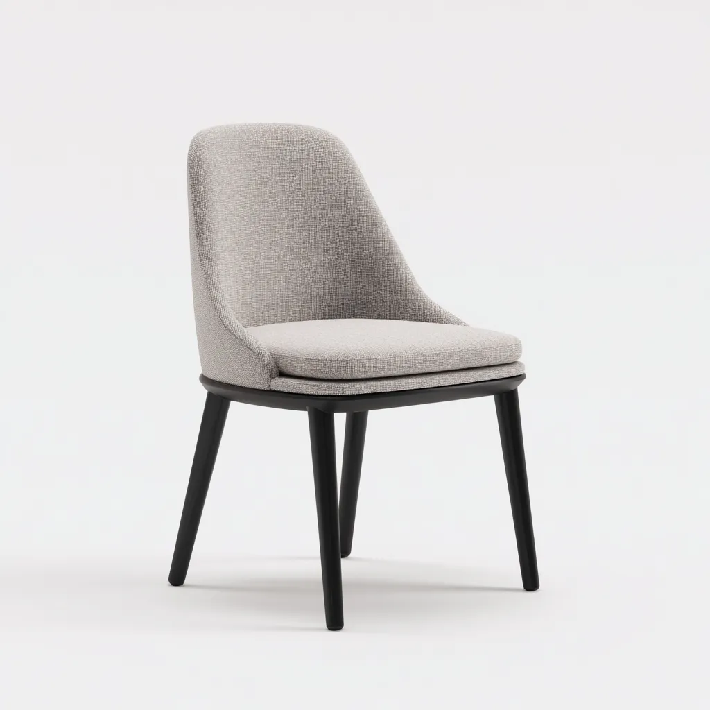 Chaise de salle à manger tissu et bois 50x54x84 cm gris-noir - design moderne-Luxeero