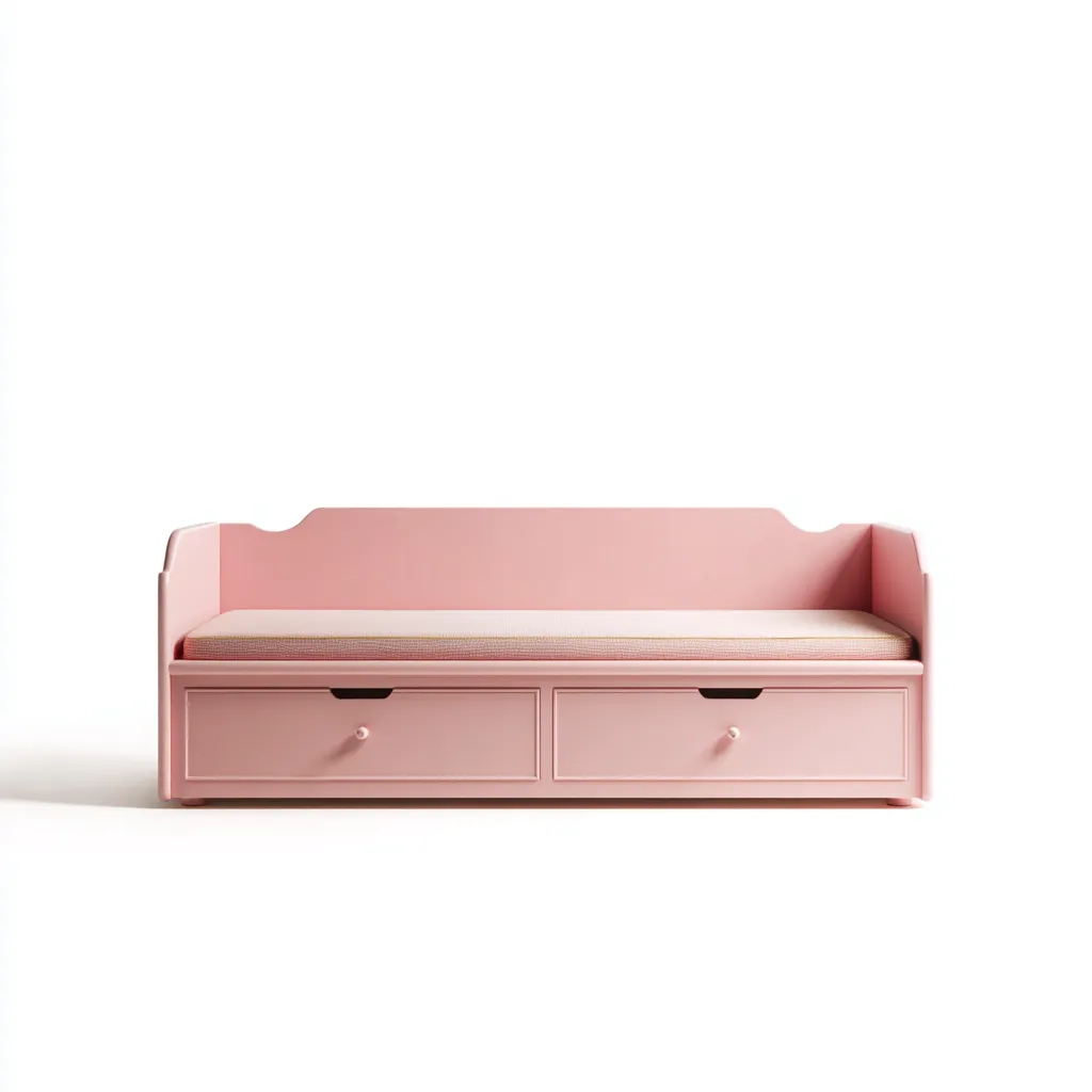 Canapé-lit bois-tissu 190x80x70 cm - rose - design moderne-Luxeero