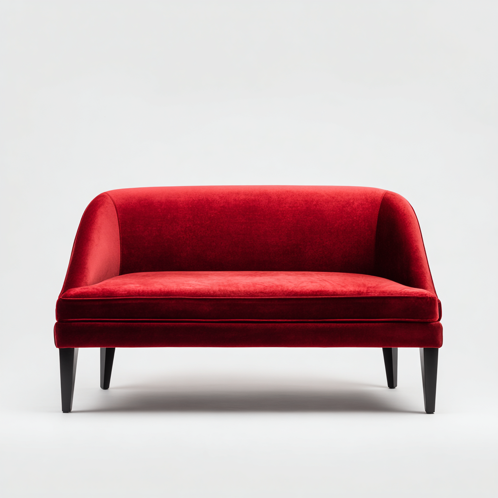 Canapé droit 150x75x80 cm - rouge - design contemporain-Luxeero