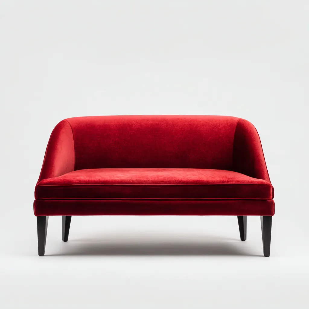 Canapé droit 150x75x80 cm - rouge - design contemporain-Luxeero