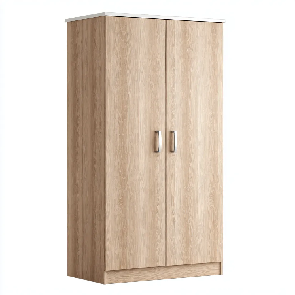 Armoire bois 80x50x180 cm - chêne clair - adaptée à la chambre - design moderne-Luxeero