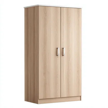 Armoire bois 80x50x180 cm - chêne clair - adaptée à la chambre - design moderne-Luxeero