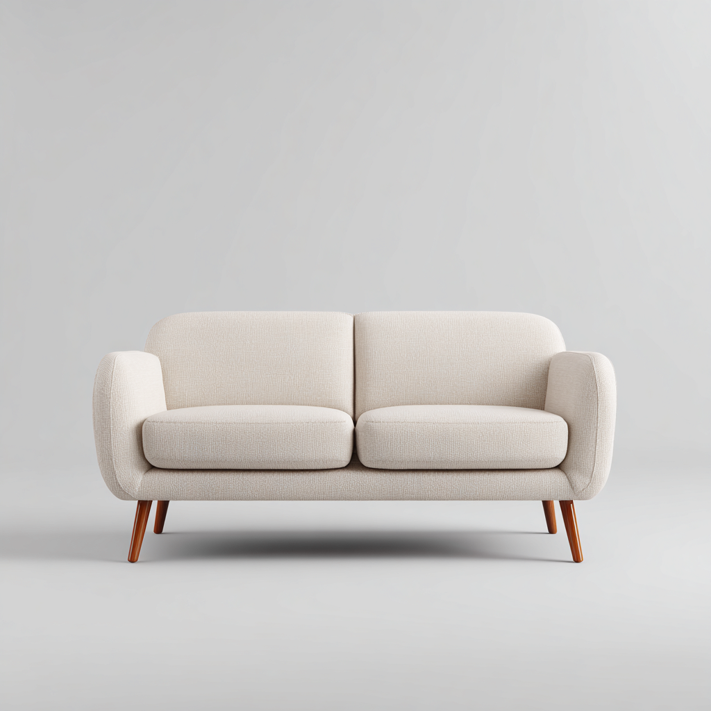 Canapé droit tissu 150x80x80 cm - Beige - design moderne-Luxeero