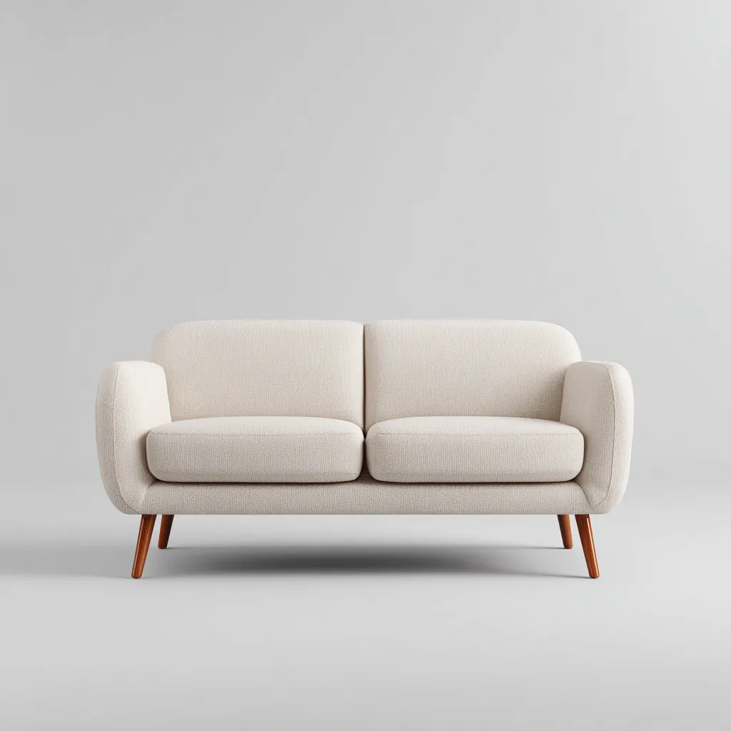 Canapé droit tissu 150x80x80 cm - Beige - design moderne-Luxeero