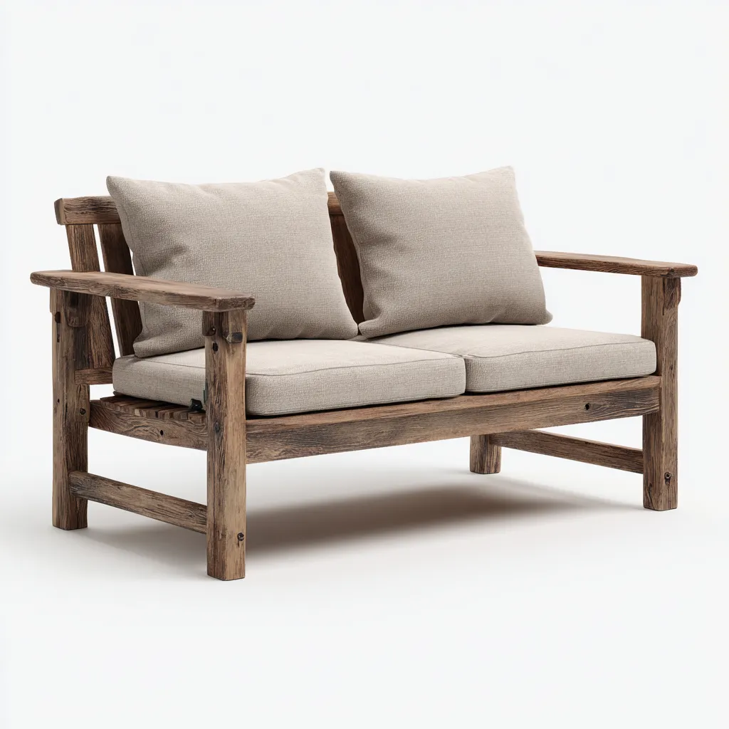 Canapé de jardin bois 134x72x82 cm - bois clair-beige clair - adapté au jardin - design naturel-Luxeero