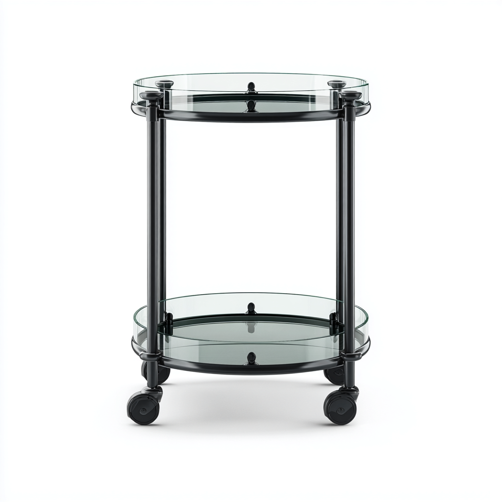 Dessertes et chariots métal-verre 50x50x82 cm - noir - style moderne-Luxeero