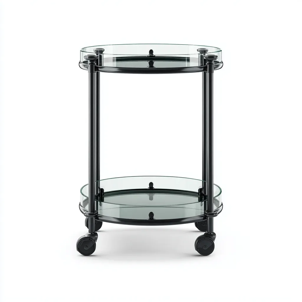 Dessertes et chariots métal-verre 50x50x82 cm - noir - style moderne-Luxeero