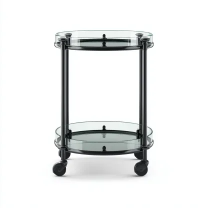 Dessertes et chariots métal-verre 50x50x82 cm - noir - style moderne-Luxeero