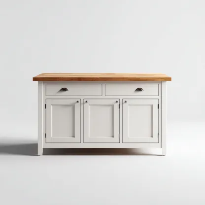 Îlot de cuisine 140x70x90 cm - bois et métal - blanc-marron - design fonctionnel-Luxeero