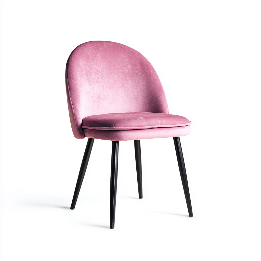 Chaise de salle à manger velours 48x52x82 cm - rose - design moderne-Luxeero