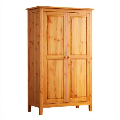 Armoire en bois massif 90x50x180 cm - naturel - style classique-Luxeero