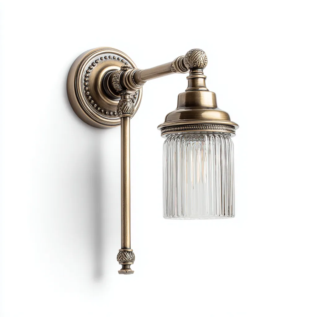 Applique murale métal-verre 17x22x30 cm laiton-transparent design classique-Luxeero