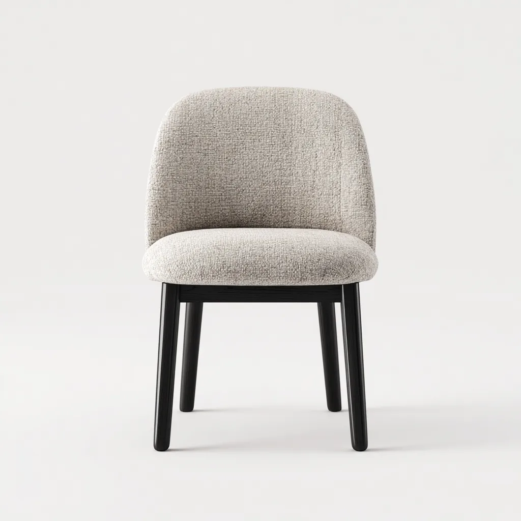 Chaise de salle à manger tissu-bois 48x55x82 cm blanc-noir design moderne-Luxeero