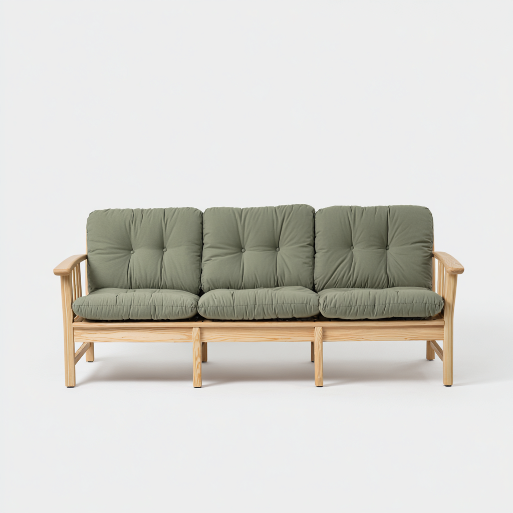 Canapé de jardin bois 178x74x82 cm - bois clair-vert olive - adapté au jardin - design naturel-Luxeero