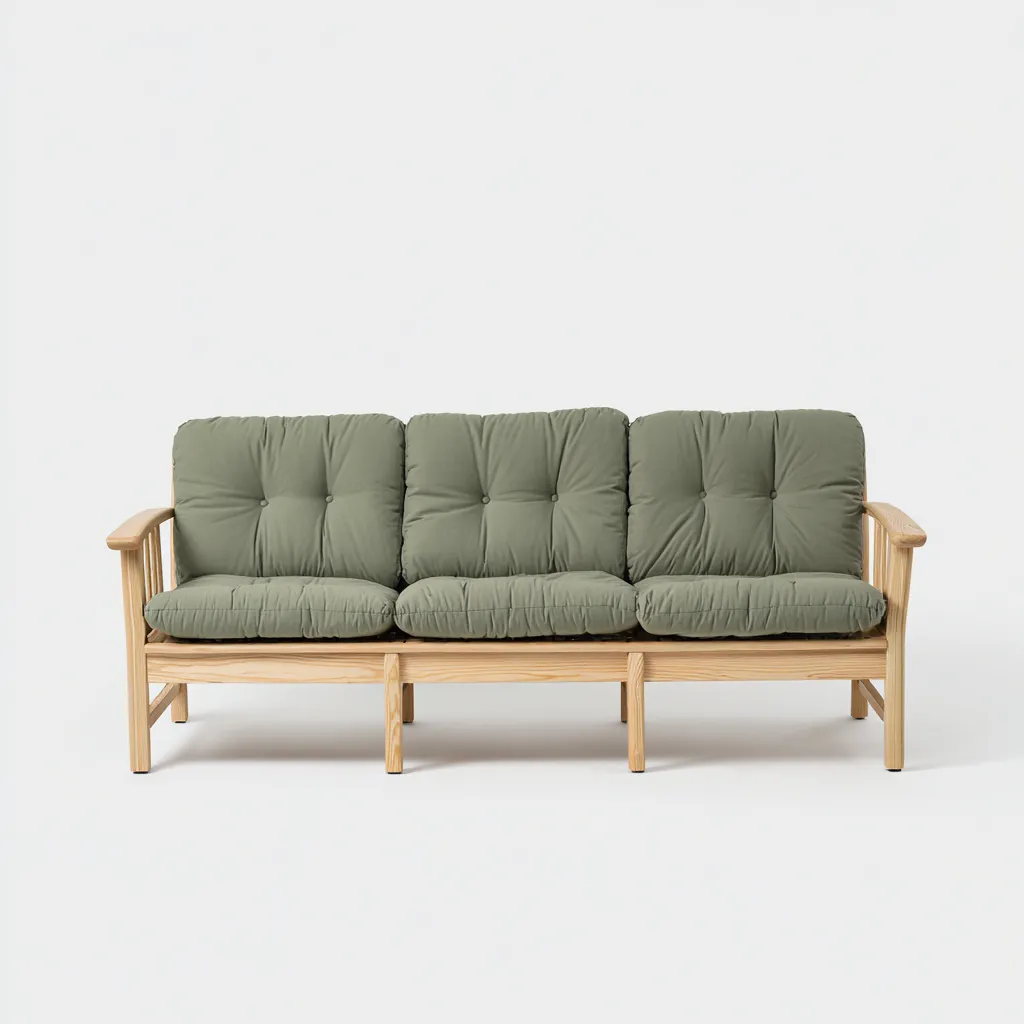 Canapé de jardin bois 178x74x82 cm - bois clair-vert olive - adapté au jardin - design naturel-Luxeero