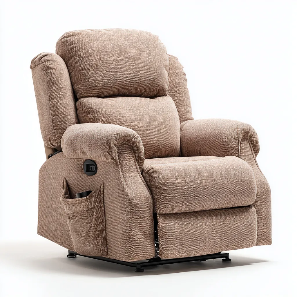 Fauteuil relax tissu 102x94x105 cm - Beige - design moderne-Luxeero