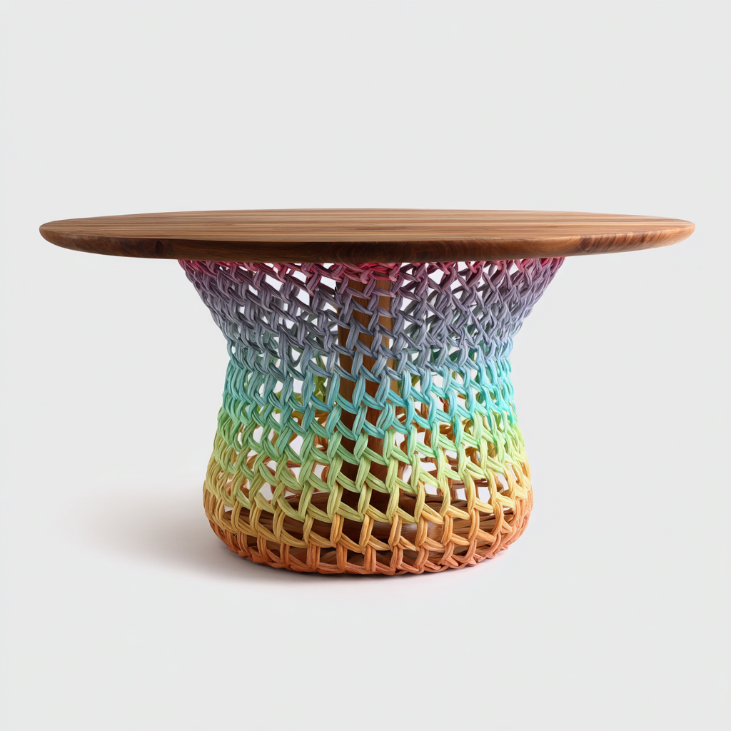 Table basse bois-résine 70x70x45 cm rouge-orange-jaune-vert-bleu-violet design moderne-Luxeero