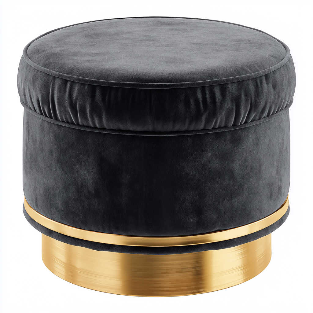 Pouf velours 40x40x45 cm - Noir - design moderne-Luxeero