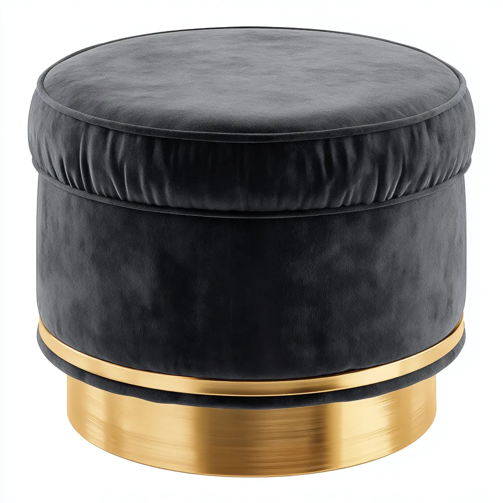 Pouf velours 40x40x45 cm - Noir - design moderne-Luxeero