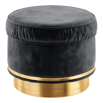 Pouf velours 40x40x45 cm - Noir - design moderne-Luxeero
