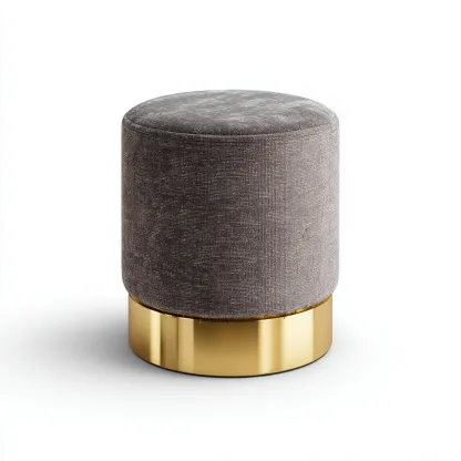 Pouf tissu métal 38x38x45 cm gris - design moderne - usage salon-Luxeero