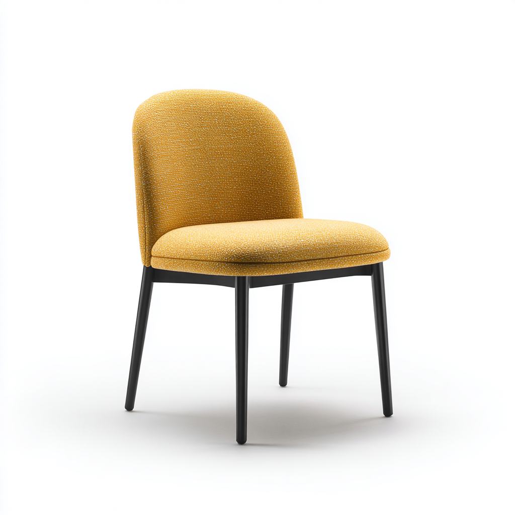 Chaise de salle à manger tissu 50x54x82 cm jaune-noir - style moderne-Luxeero