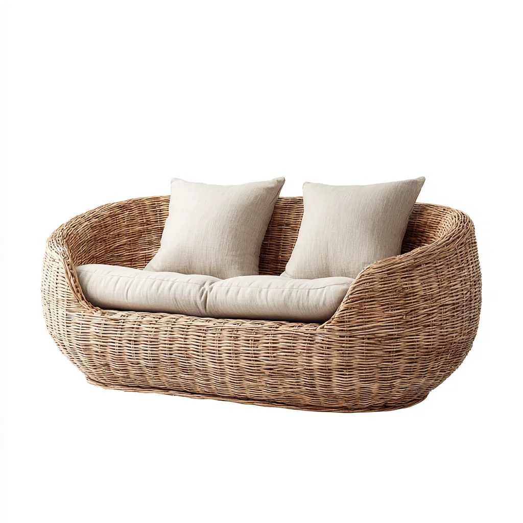 Canapé de jardin rotin 160x85x78 cm - beige - design moderne-Luxeero