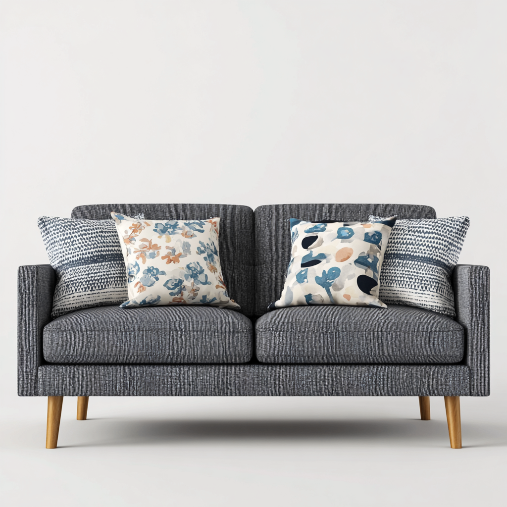 Canapé droit tissu 165x85x85 cm - gris foncé - design contemporain-Luxeero