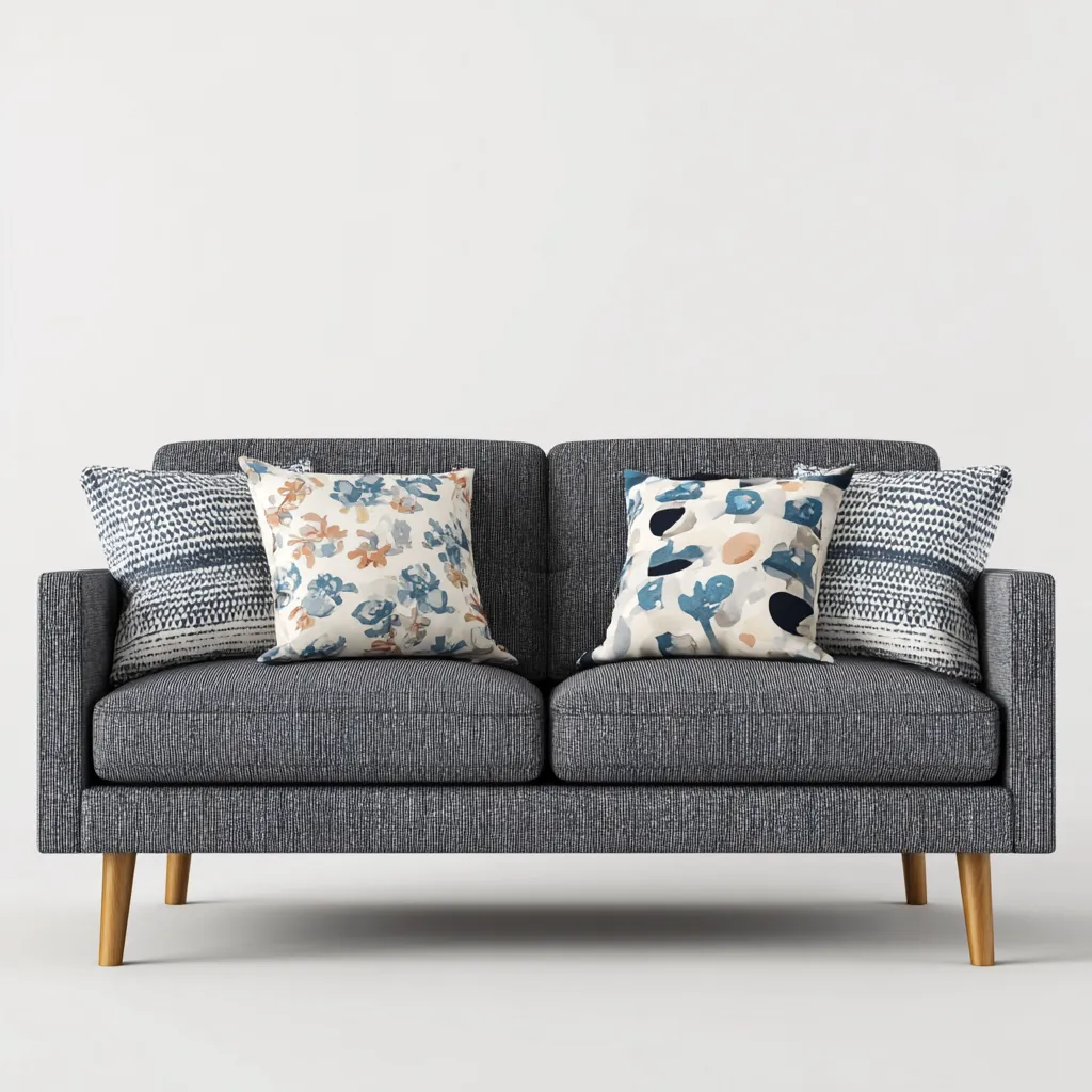 Canapé droit tissu 165x85x85 cm - gris foncé - design contemporain-Luxeero