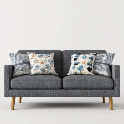 Canapé droit tissu 165x85x85 cm - gris foncé - design contemporain-Luxeero