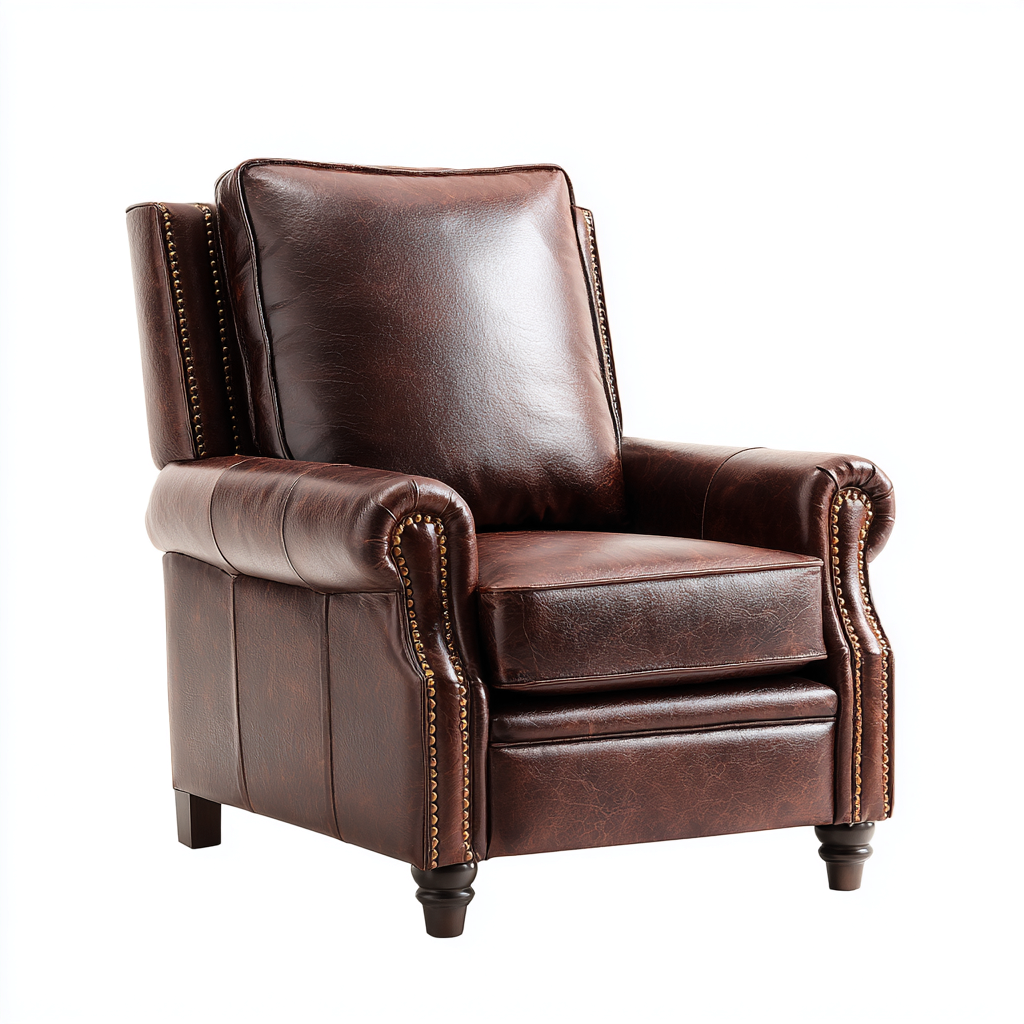Fauteuil relax cuir 90x88x102 cm marron classique-Luxeero