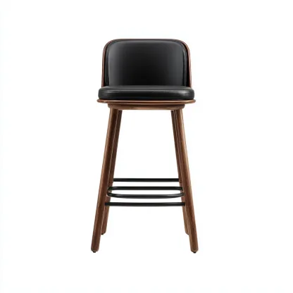 Tabouret de bar 45x50x100 cm - noir et brun - design contemporain-Luxeero