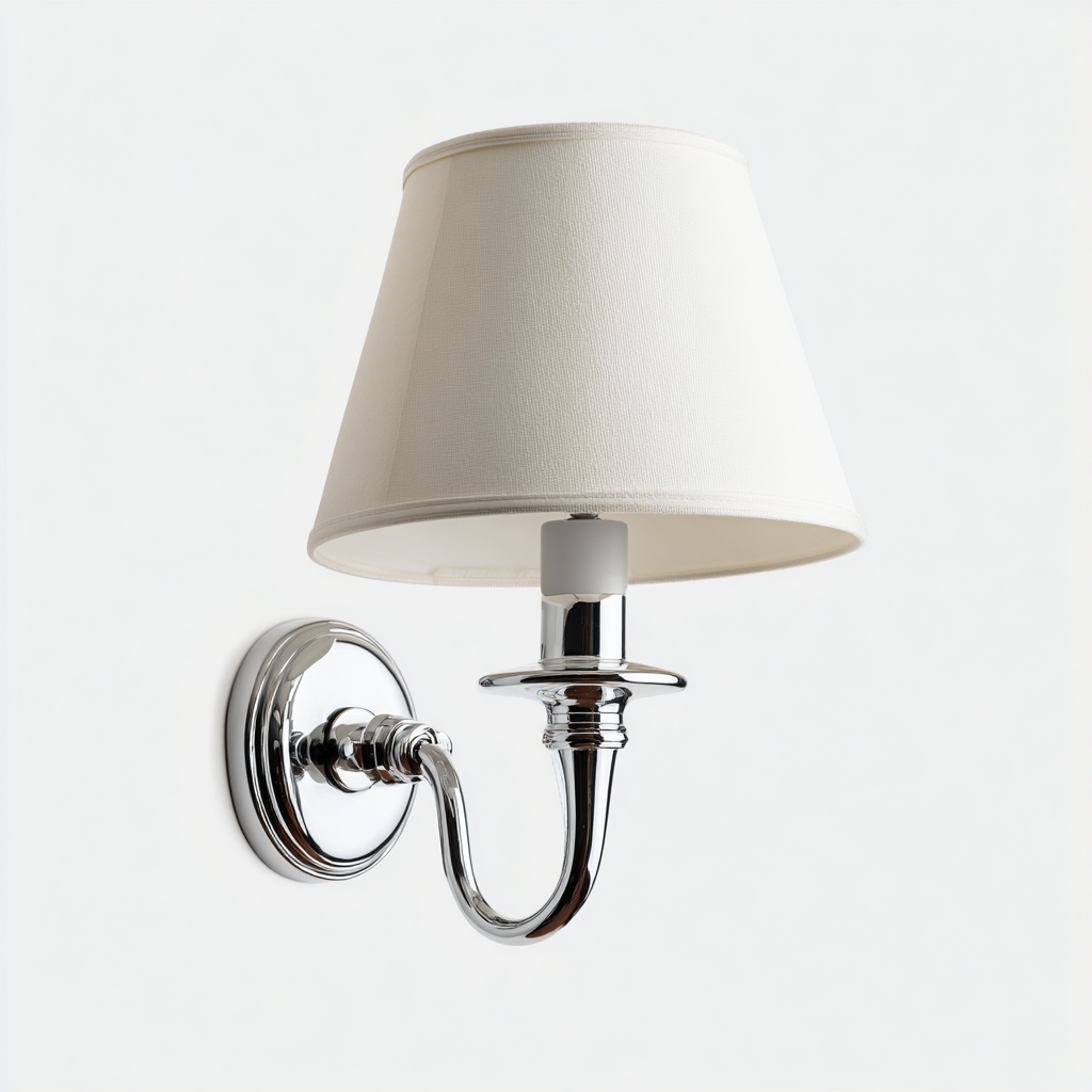 Applique murale métal et tissu 20x15x25 cm blanc-argent - design classique-Luxeero