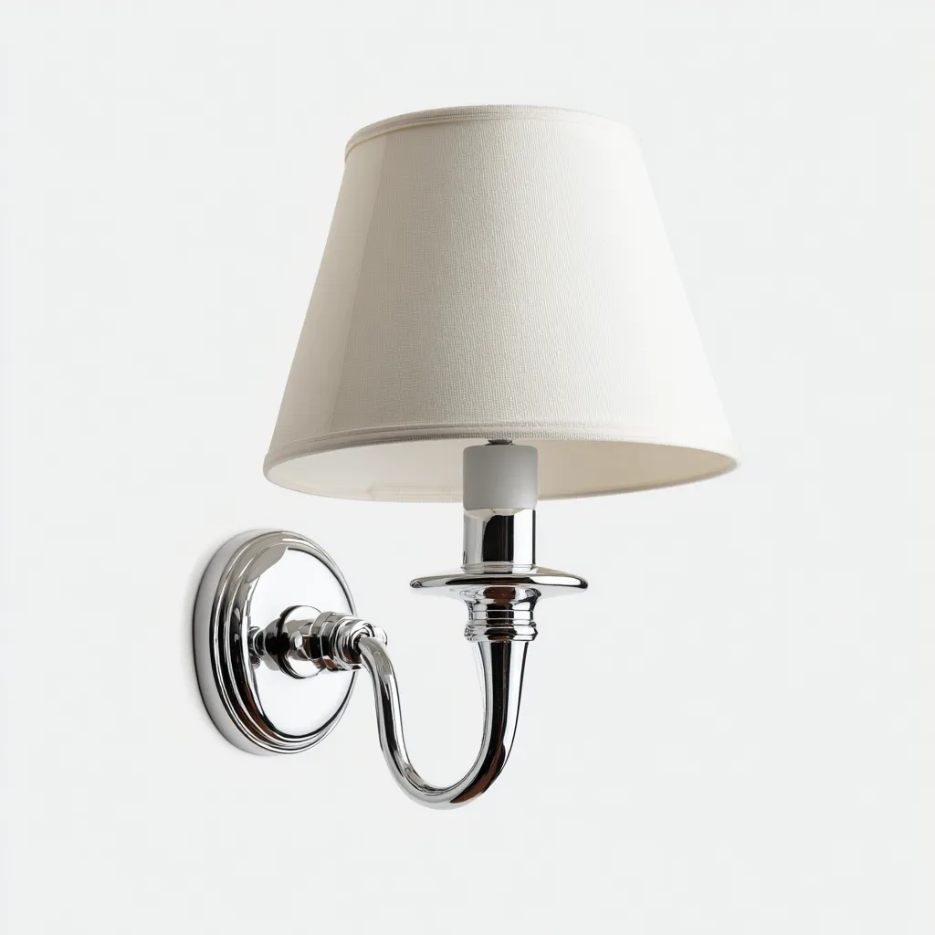 Applique murale métal et tissu 20x15x25 cm blanc-argent - design classique-Luxeero