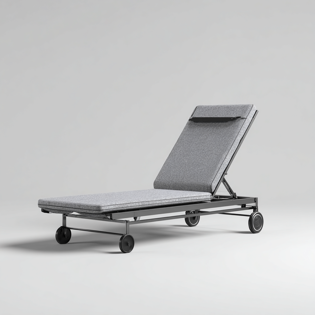 Chaise longue aluminium 190x65x40 cm gris - usage extérieur - design moderne-Luxeero