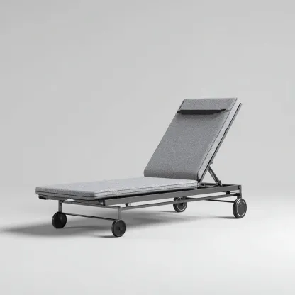 Chaise longue aluminium 190x65x40 cm gris - usage extérieur - design moderne-Luxeero