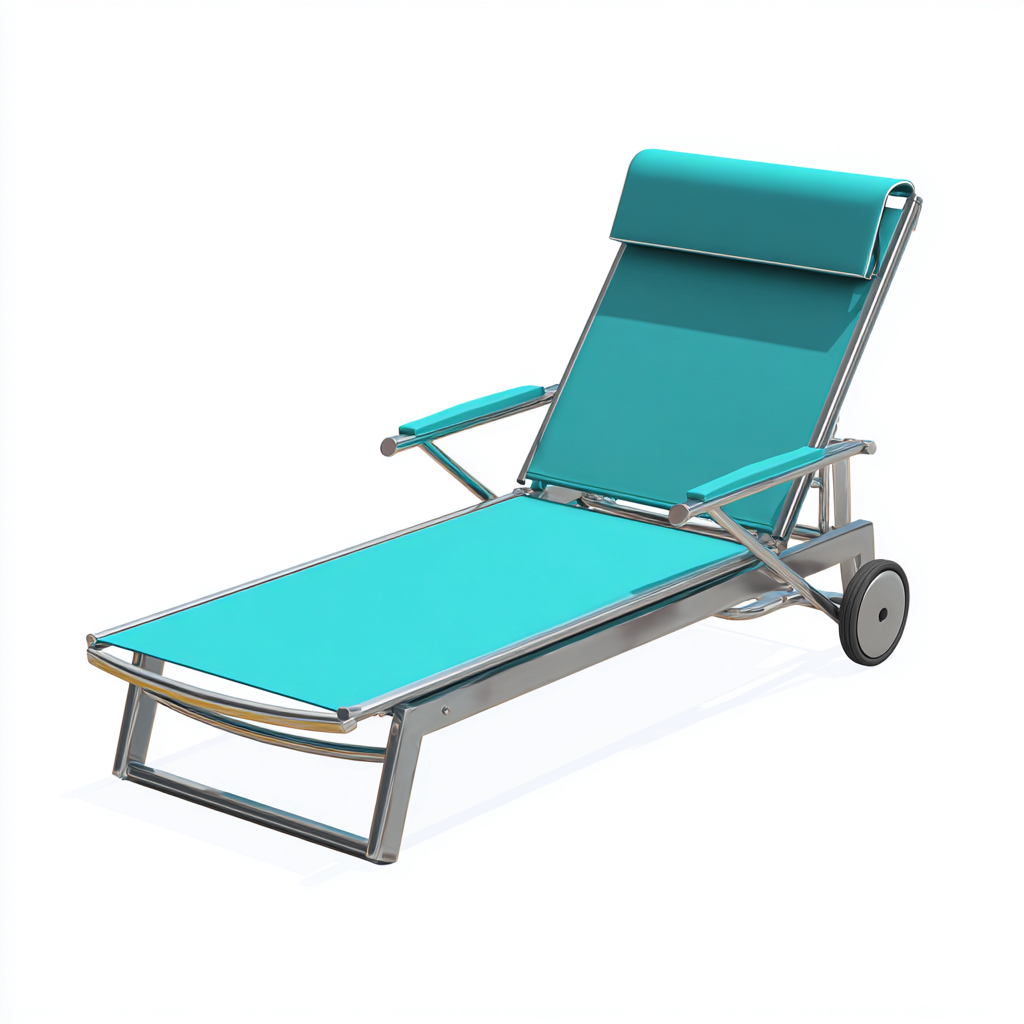 Chaise longue aluminium 190x65x40 cm turquoise - usage extérieur - design moderne-Luxeero