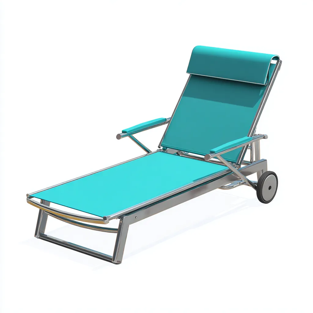 Chaise longue aluminium 190x65x40 cm turquoise - usage extérieur - design moderne-Luxeero
