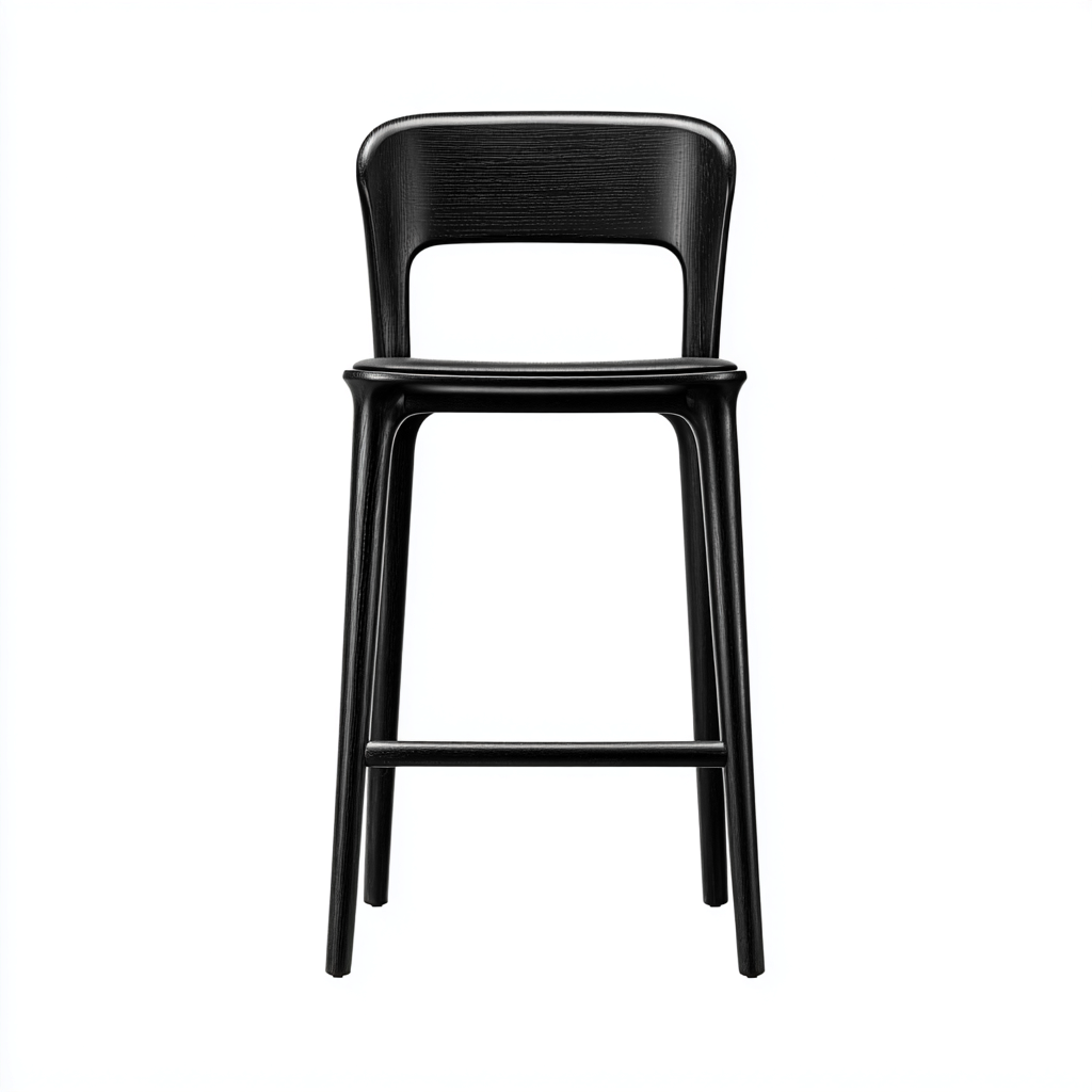 Tabouret de bar bois 45x45x105 cm noir design moderne-Luxeero