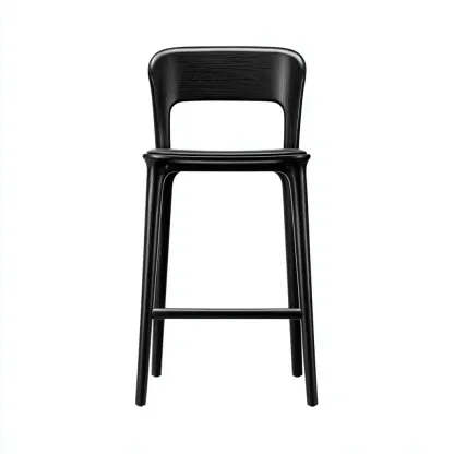 Tabouret de bar bois 45x45x105 cm noir design moderne-Luxeero