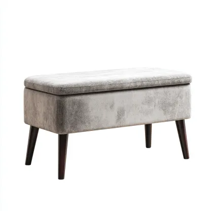 Banc de lit tissu 100x40x45 cm - gris - design moderne-Luxeero