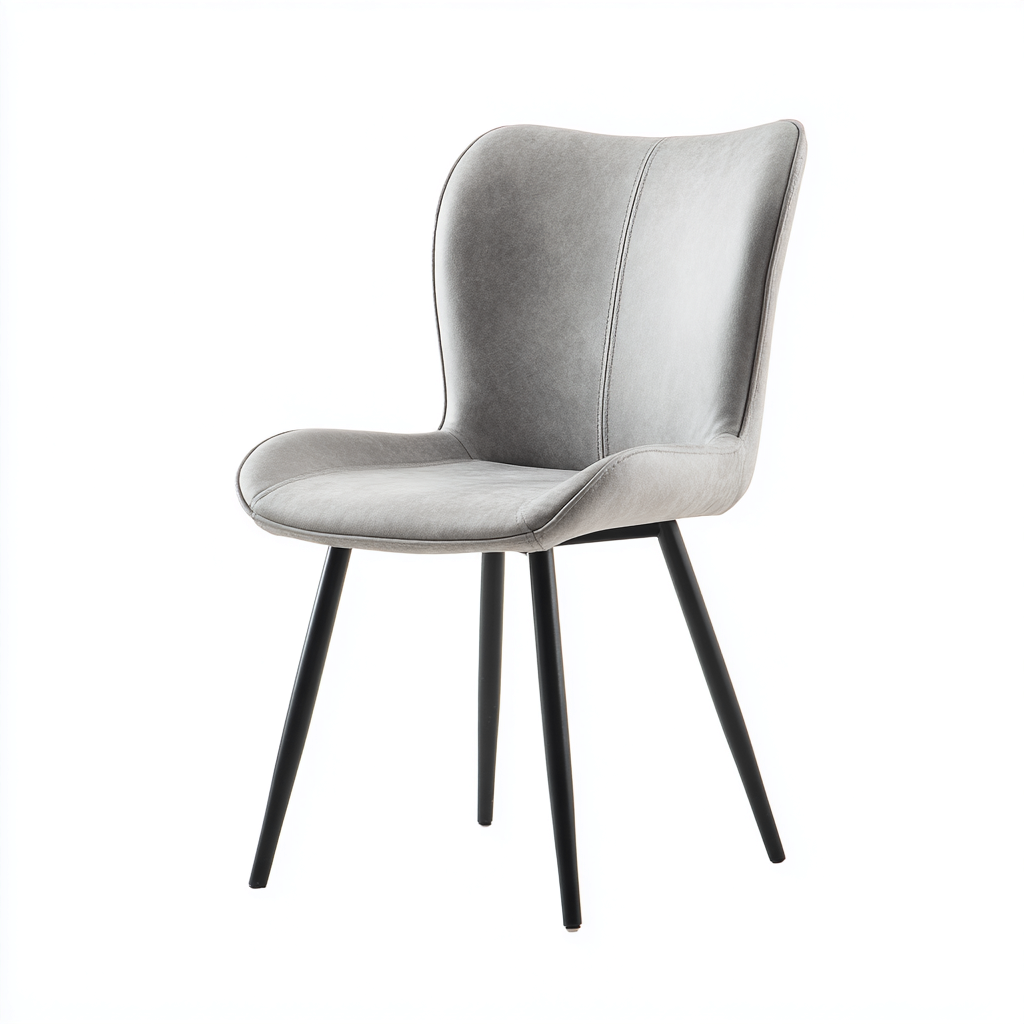 Chaise de salle à manger similicuir 50x55x84 cm - gris-noir - style moderne-Luxeero