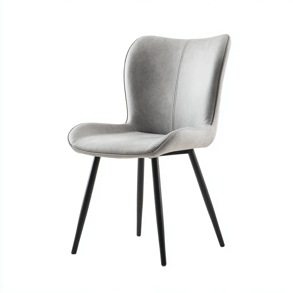 Chaise de salle à manger similicuir 50x55x84 cm - gris-noir - style moderne-Luxeero