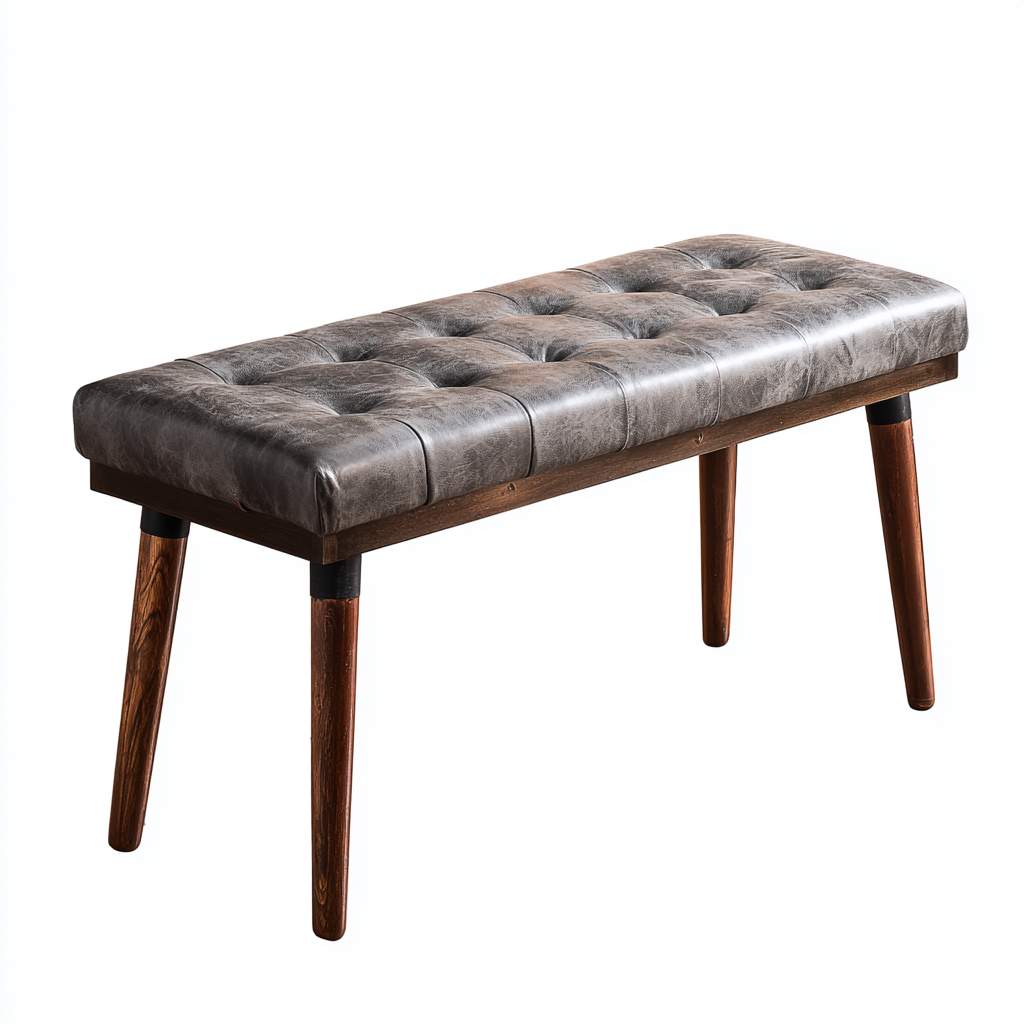 Banc de lit simili cuir 90x35x45 cm - gris-chêne foncé - adapté à la chambre - design moderne-Luxeero